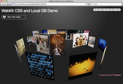 Webkit CSS 3D + Local DB Demo – GirlieMac! Blog